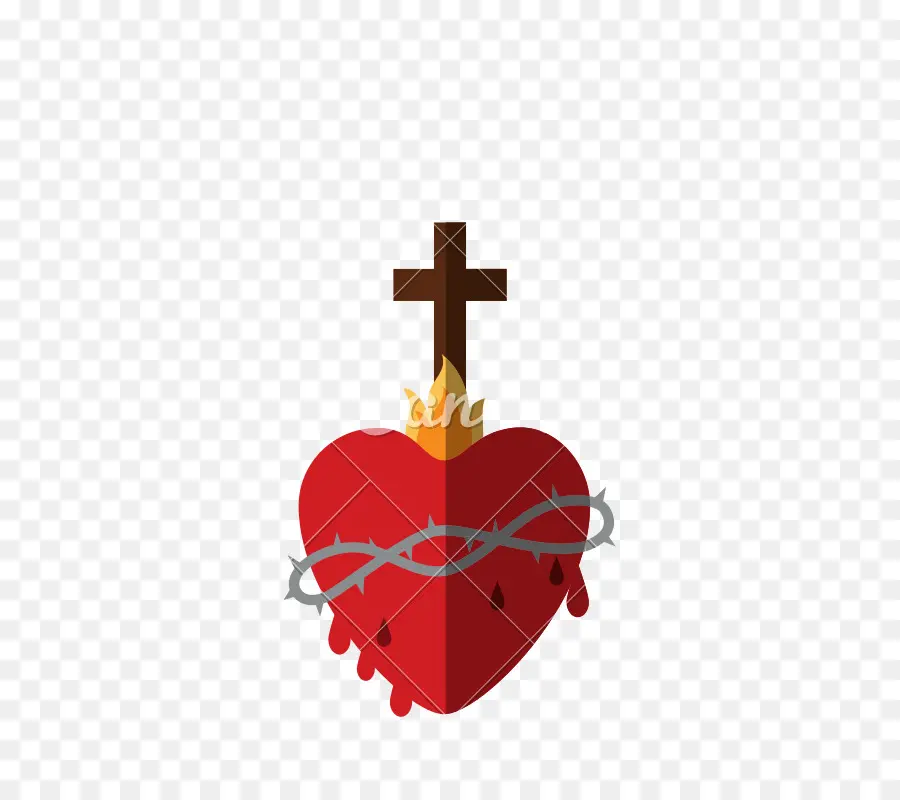Sagrado Corazón，Cruz Cristiana PNG