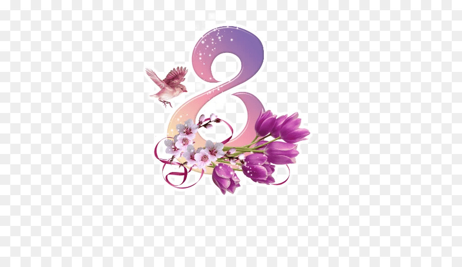 Número Ocho Con Flores，Ocho PNG