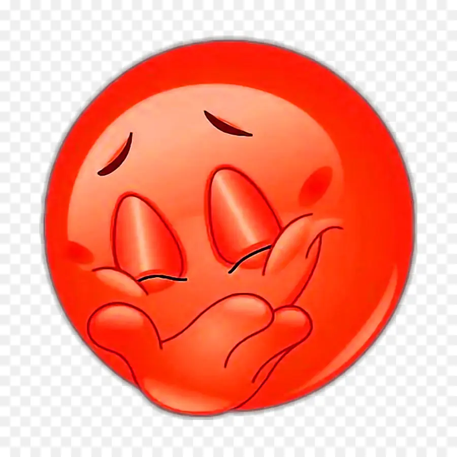 Emoji Sonrojado，Rojo PNG