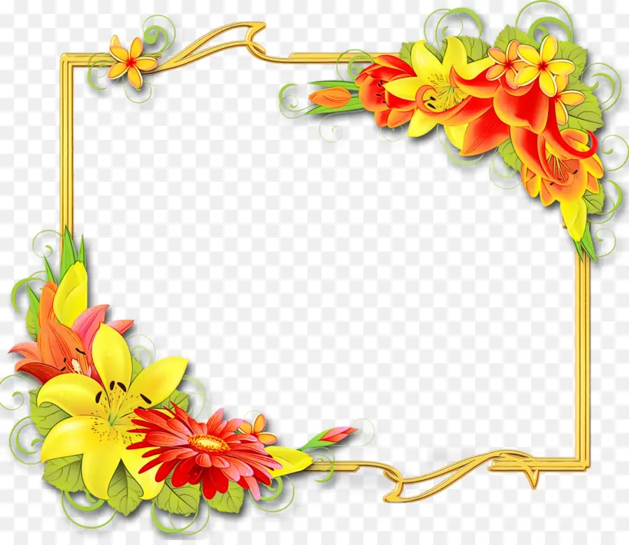 Marco Floral，Flores PNG