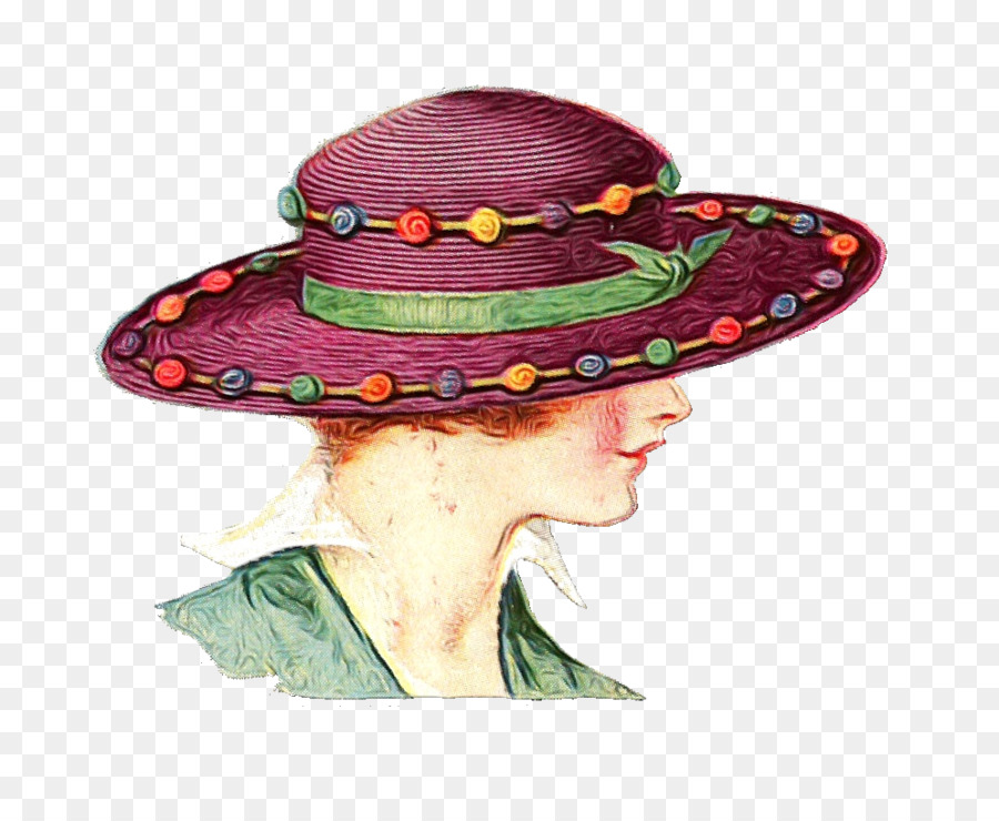 Mujer Con Sombrero，Antiguo PNG