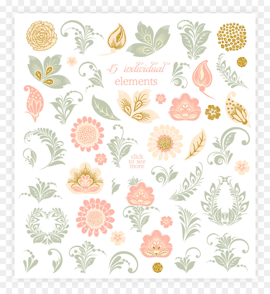 Diseño Floral，Postscript Encapsulado PNG