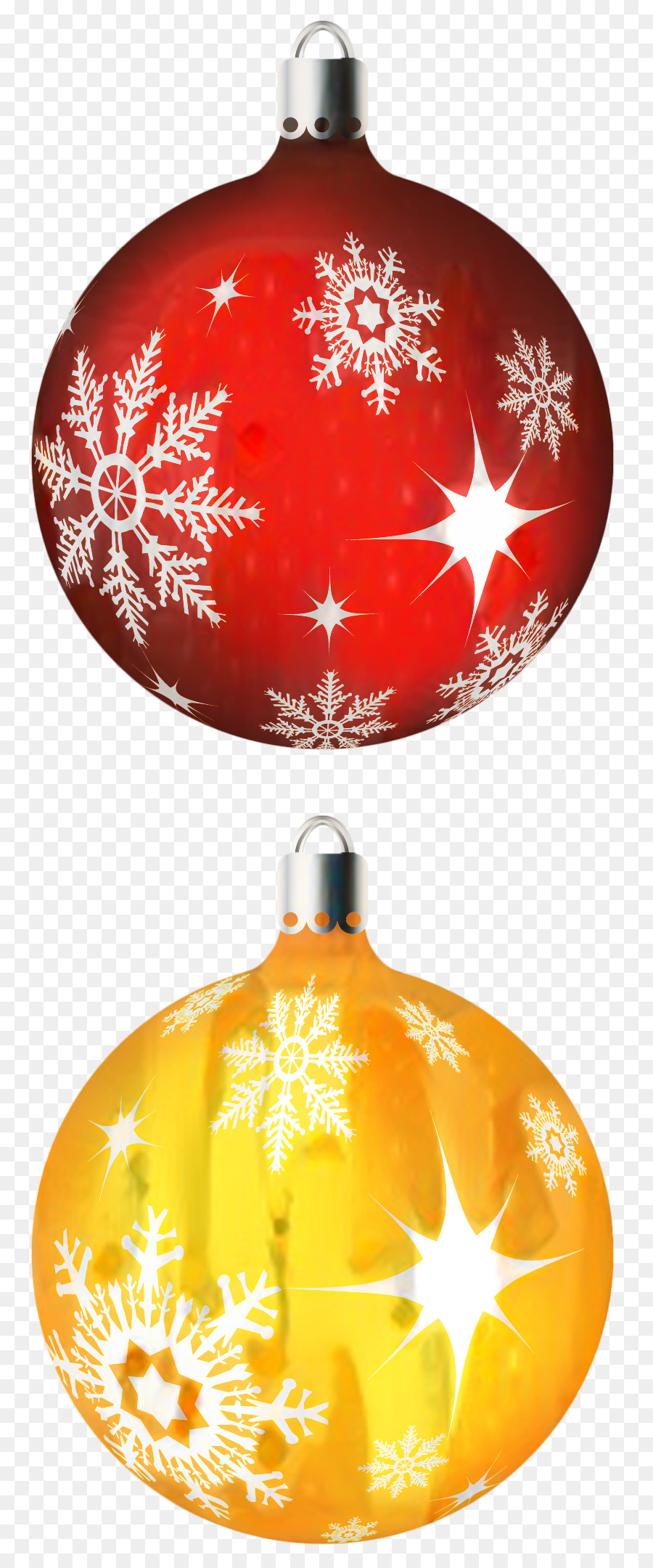 Adornos Rojos Y Amarillos，Navidad PNG