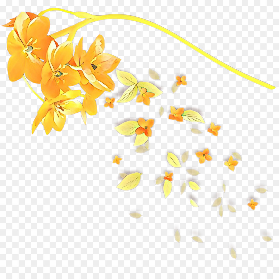 Diseño Floral，Amarillo PNG