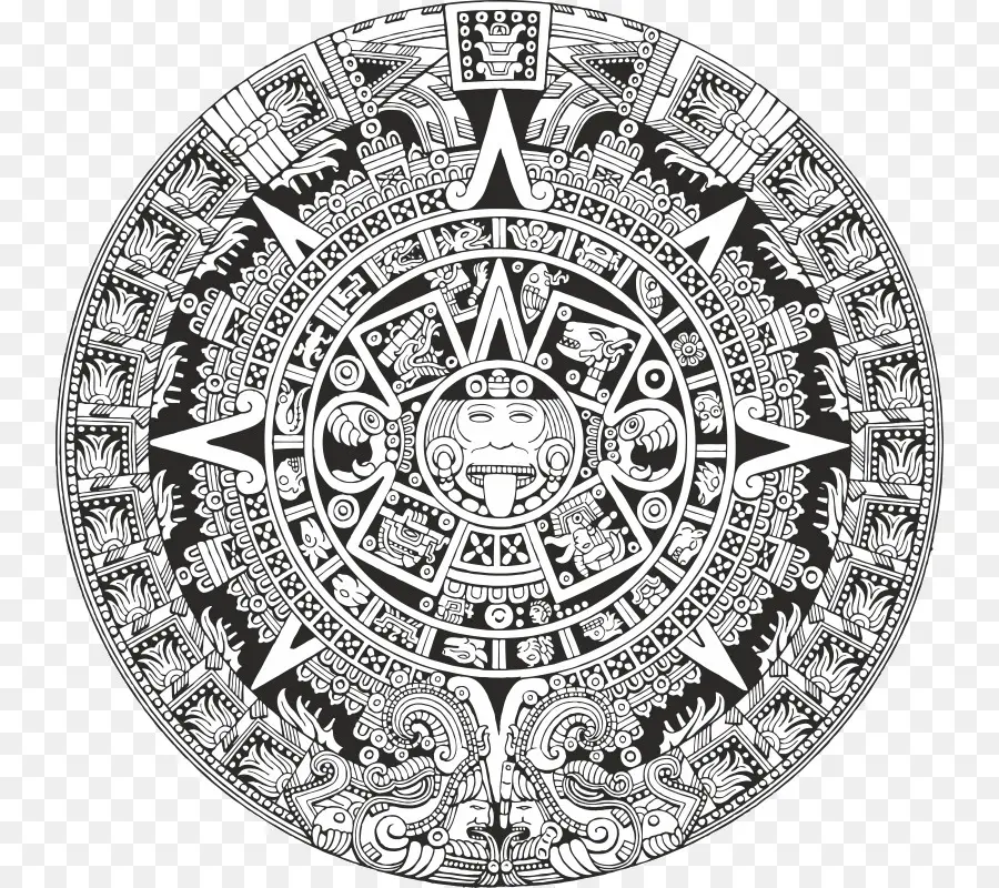 Piedra Del Sol Azteca，Calendario Azteca PNG