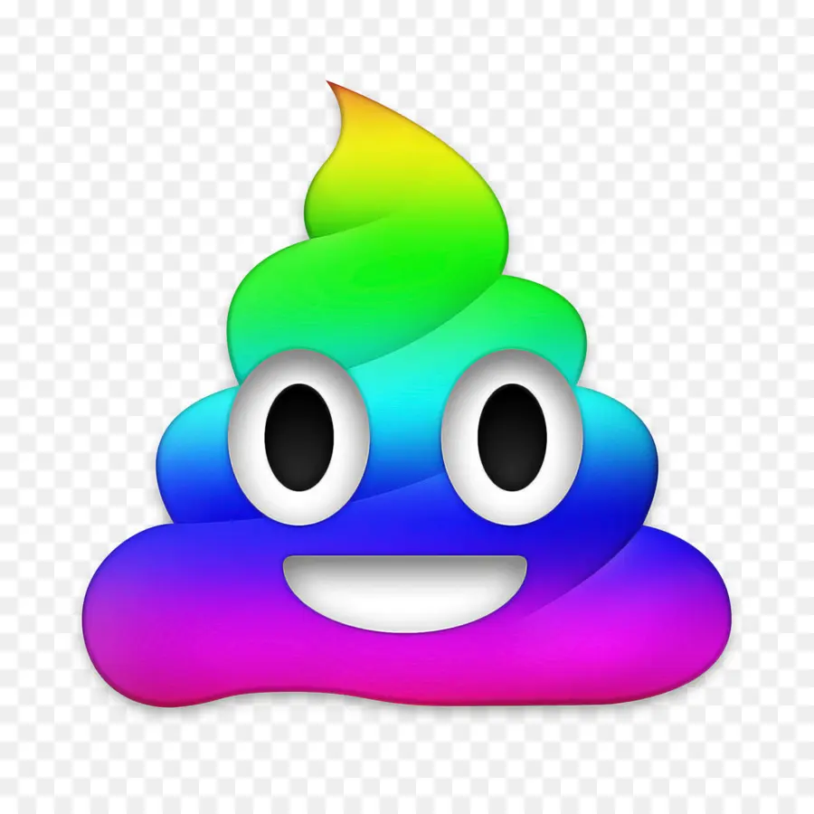 Emoji De Caca De Arcoíris，Sonriente PNG