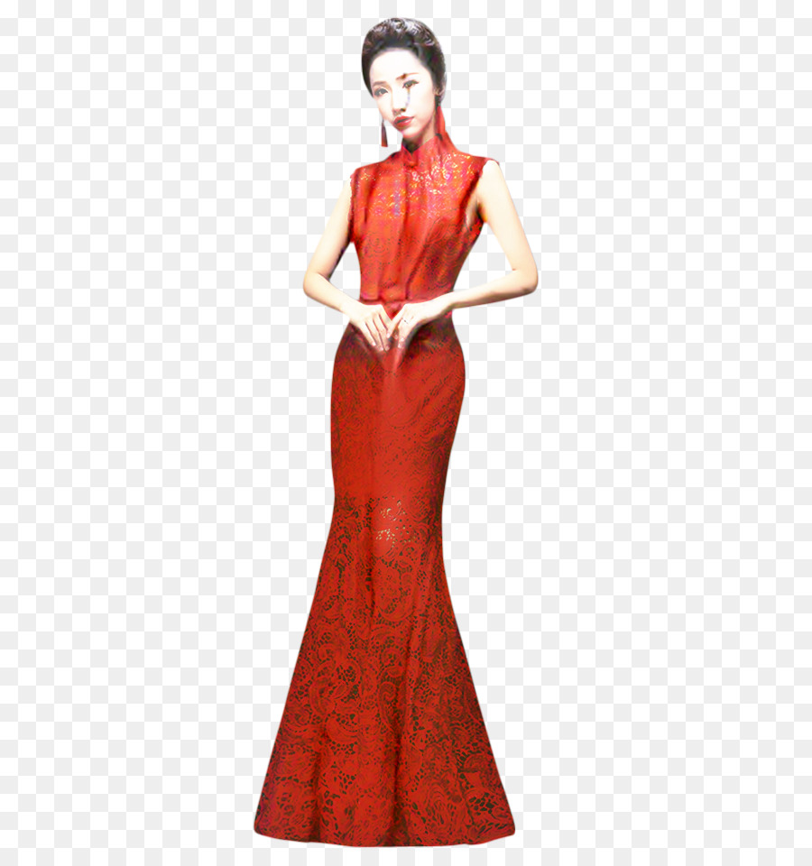 Vestido Rojo，Elegante PNG