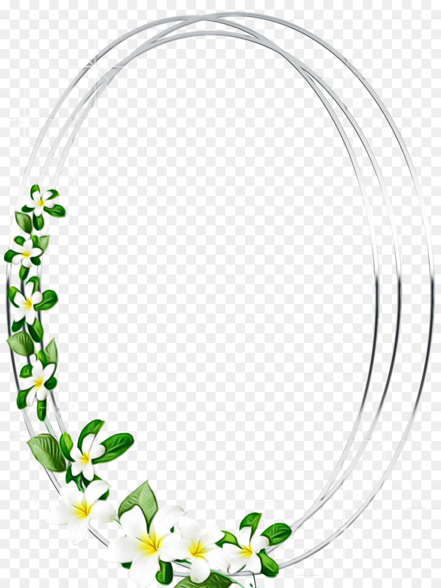 Marco Floral，Oval PNG