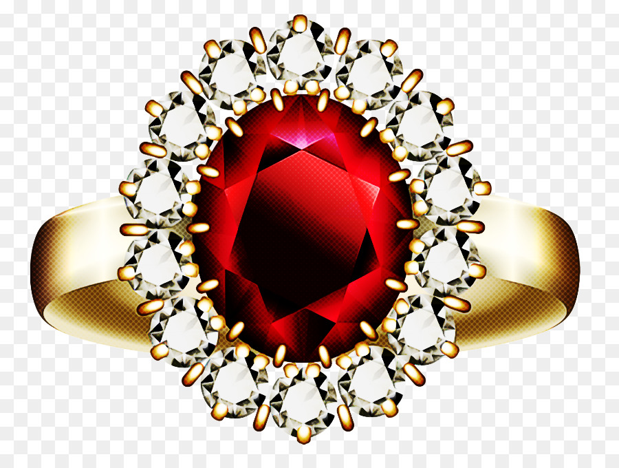 Anillo De Piedras Preciosas Rojas，Joyas PNG