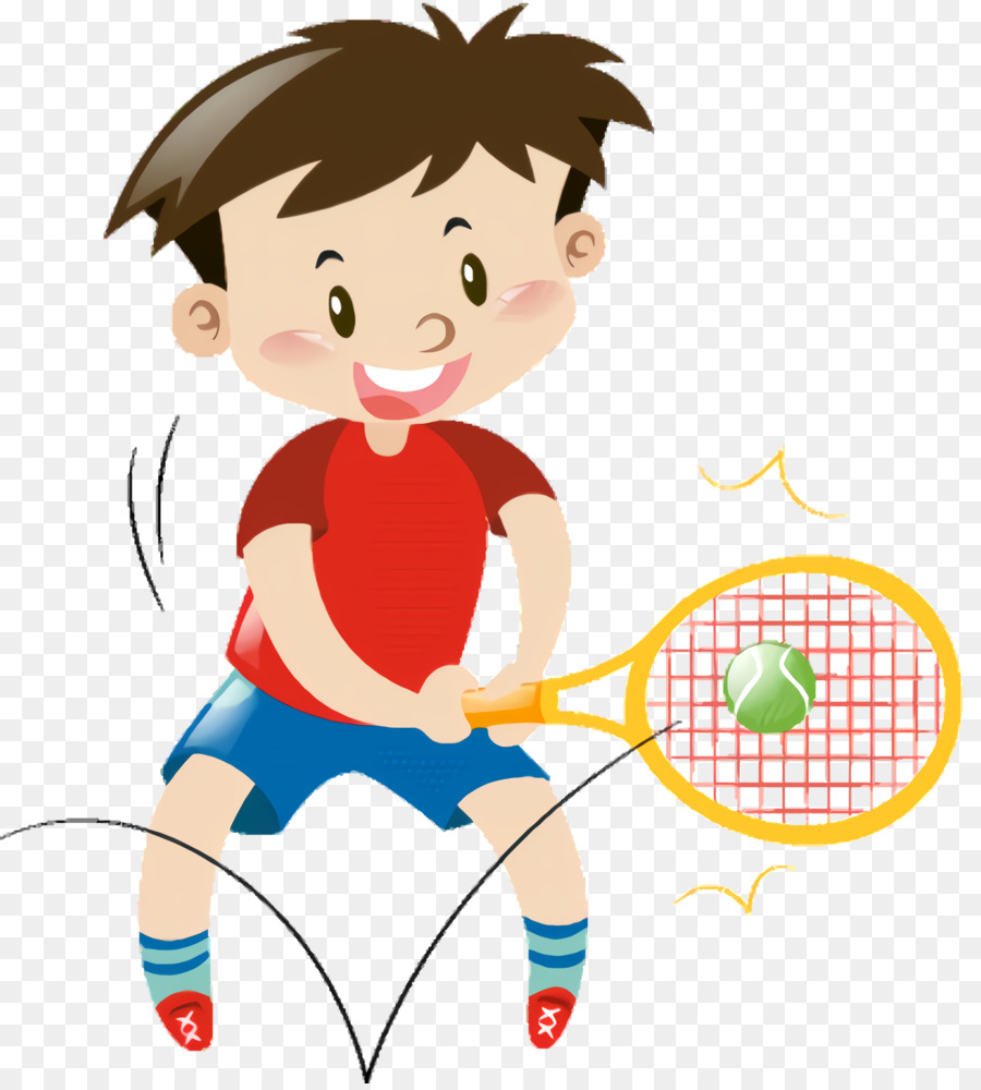 Niño Jugando Tenis，Raqueta PNG