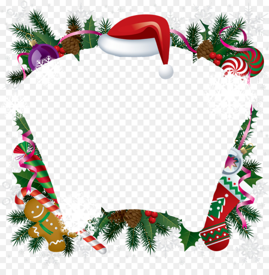 Marco De Navidad，Gorro De Papá Noel PNG