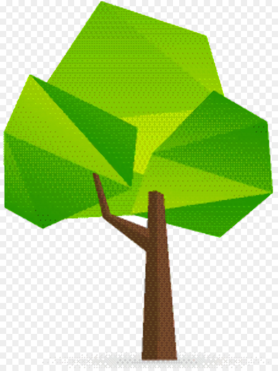 árbol Verde Geométrico，Hojas PNG