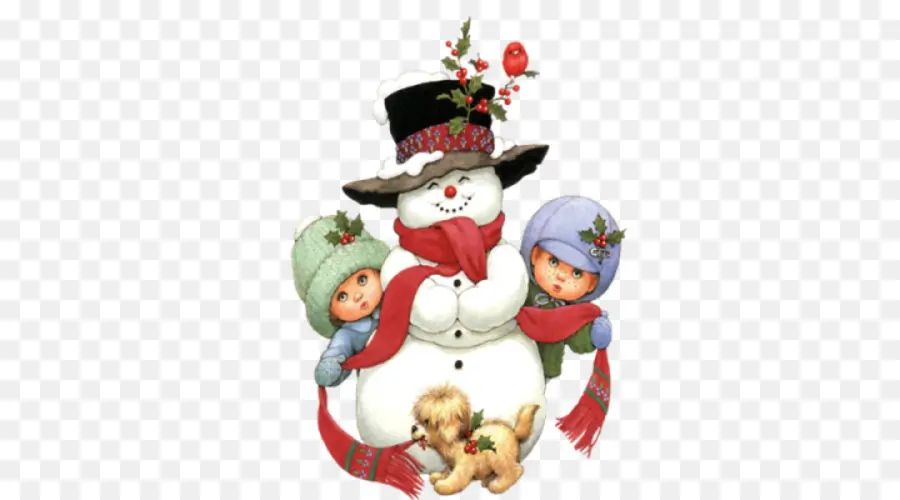 Muñeco De Nieve Y Niños，Invierno PNG