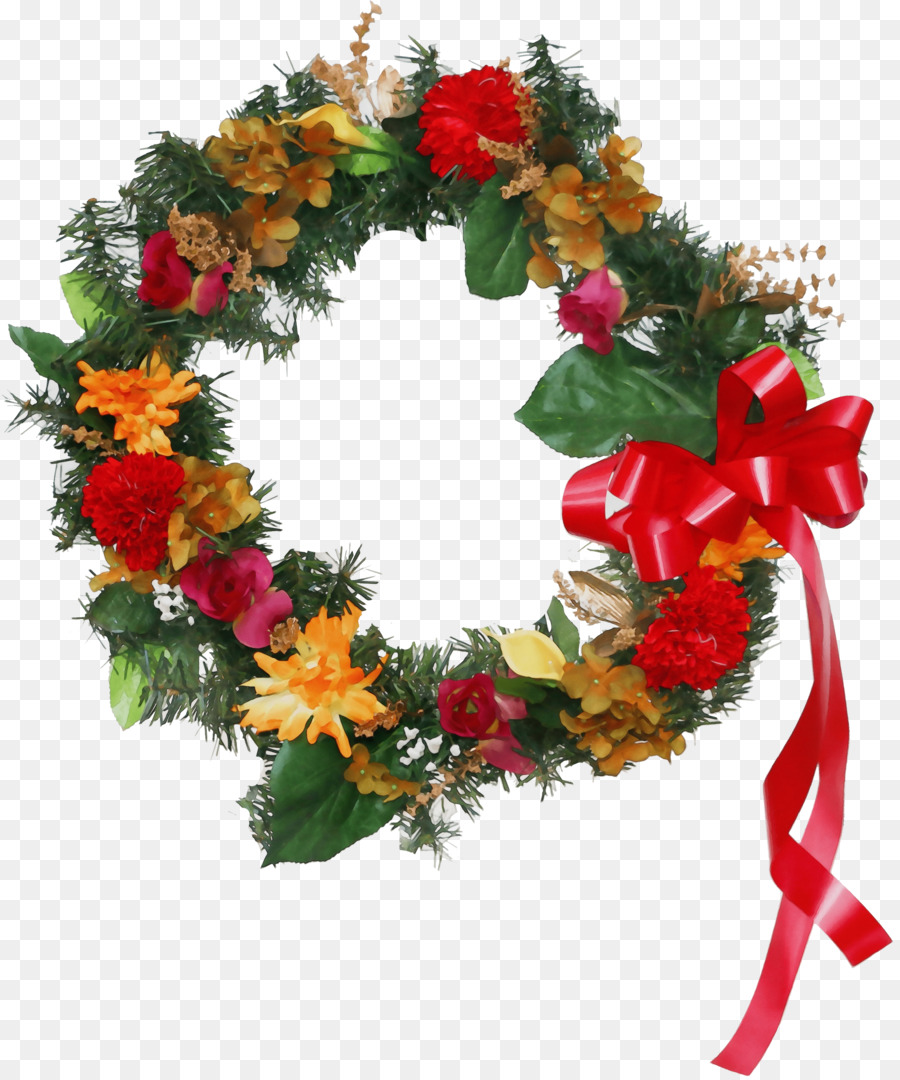 Corona De Navidad，Flores PNG