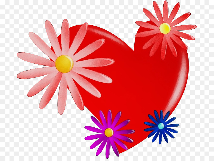 Corazón Rosa Con Flores，Rosa PNG