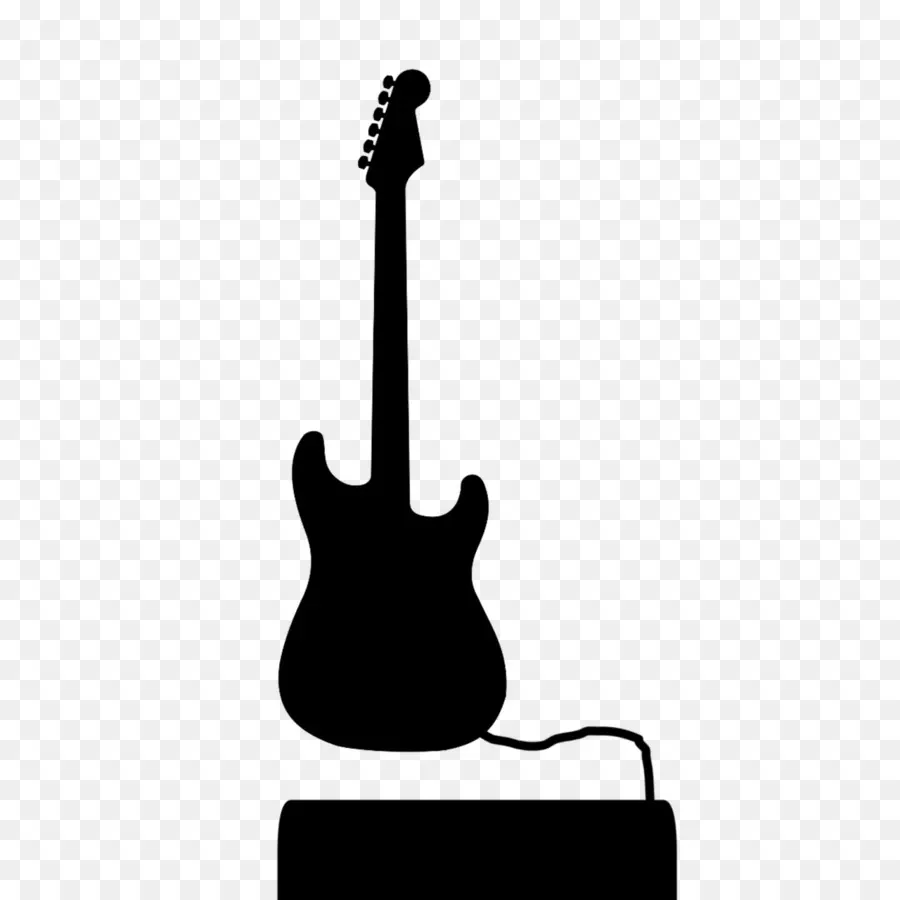 Silueta De Guitarra Negra，Guitarra Eléctrica PNG