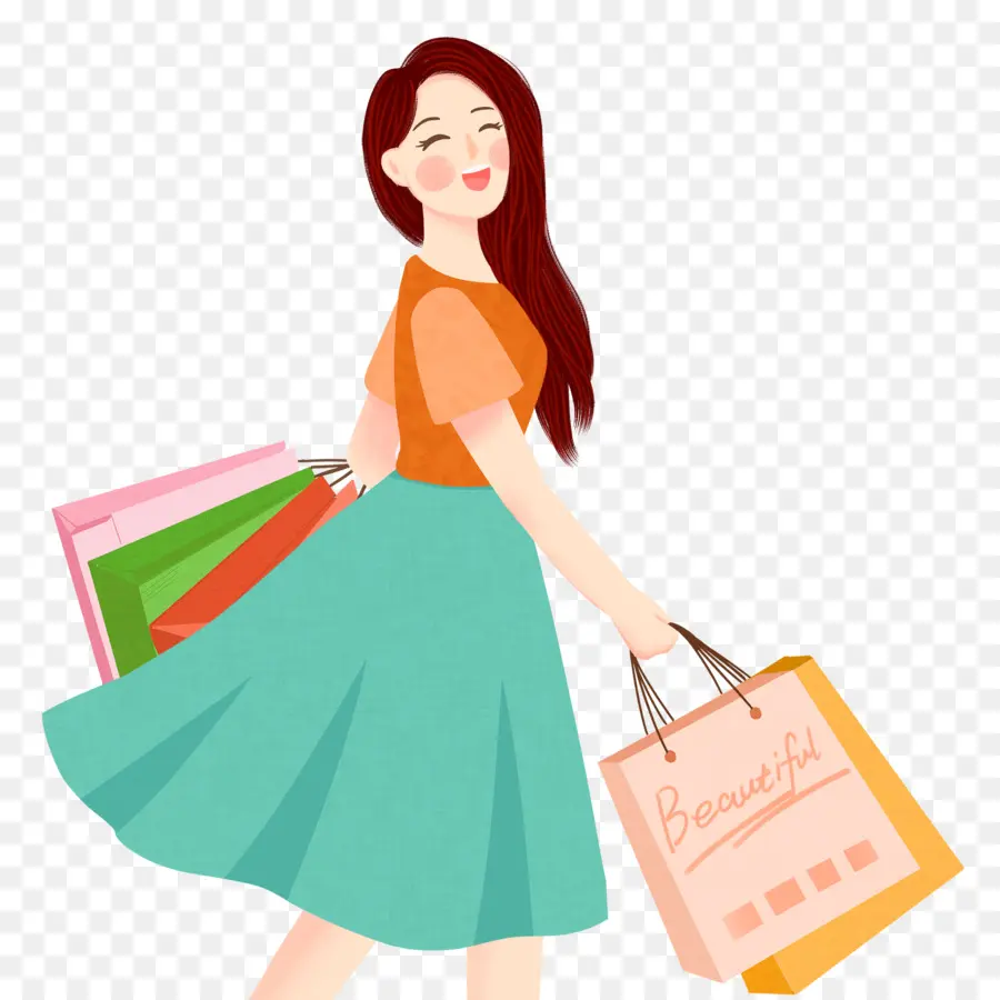 Mujer，Bolsas De Compras PNG