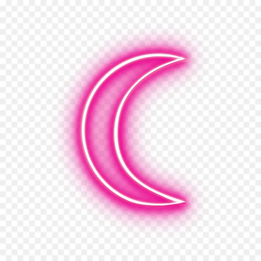 Luna Creciente Rosa，Neón PNG