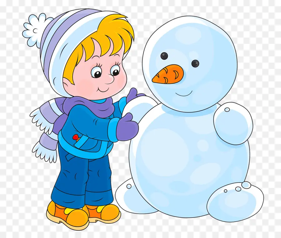 Niño Y Muñeco De Nieve，Invierno PNG