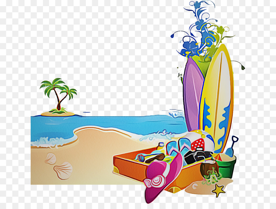 Escena De Playa，Tablas De Surf PNG