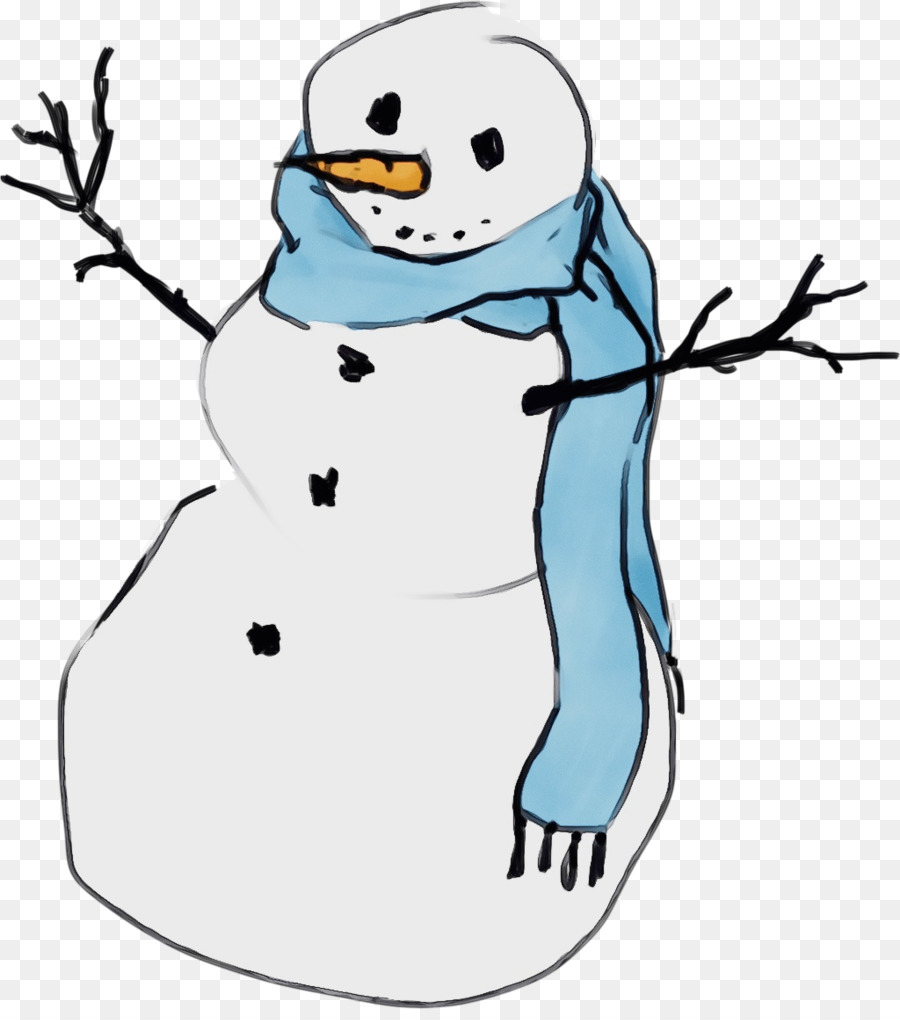 Muñeco De Nieve Con Pájaro，Invierno PNG