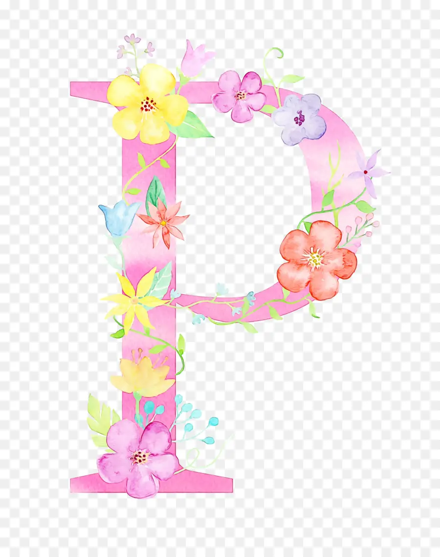 Letra R Con Flores，Alfabeto PNG