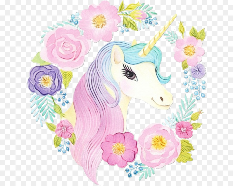 Unicornio，Flores PNG