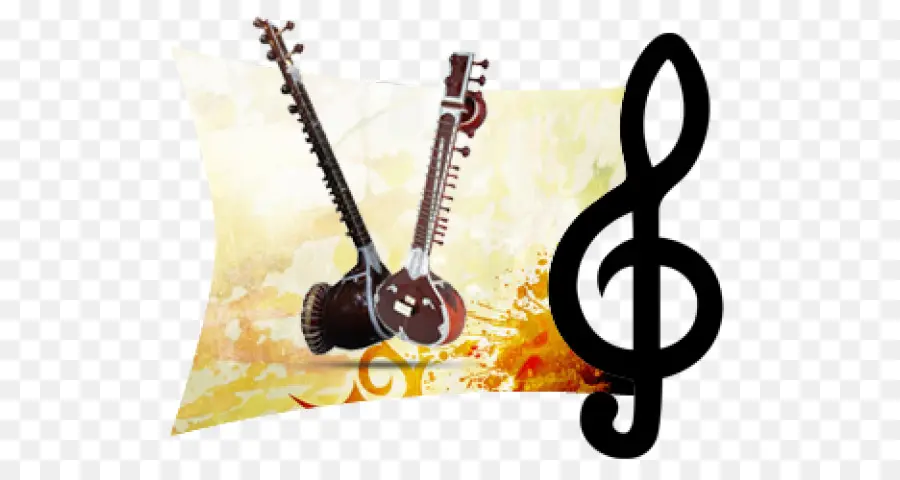 Sitar Y Clave De Sol，Sitar PNG