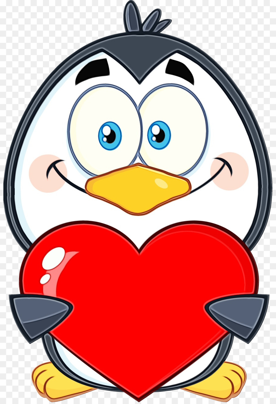 Pingüino Con Corazón，Lindo PNG