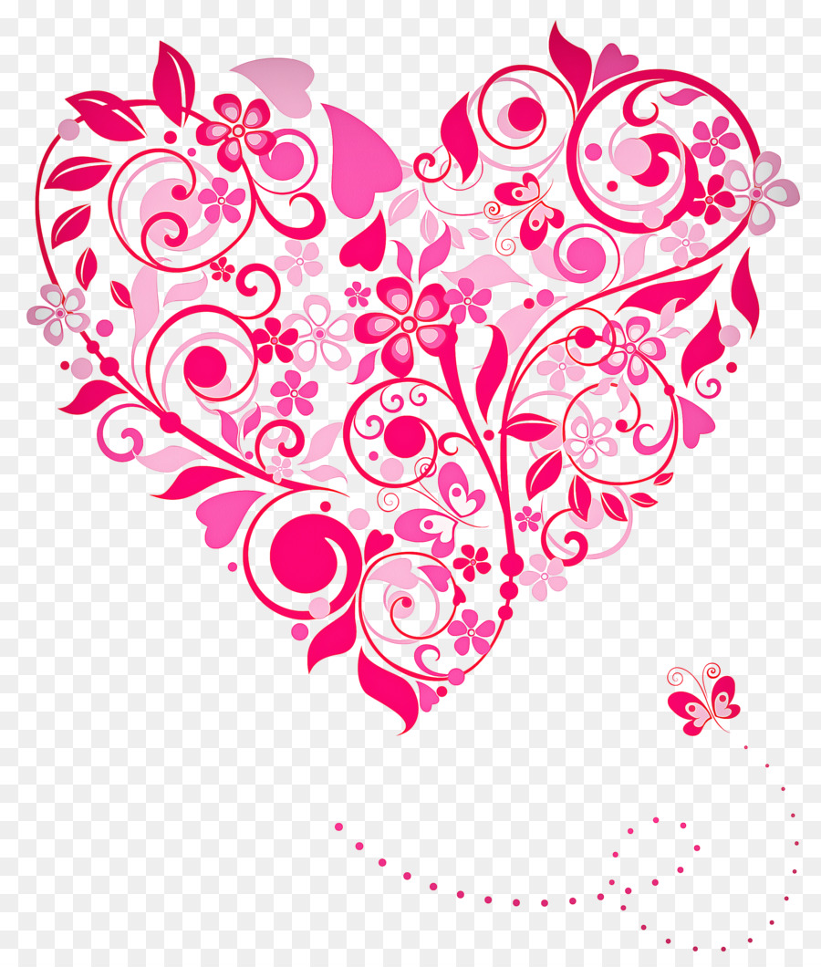 Corazón，Diseño Floral PNG