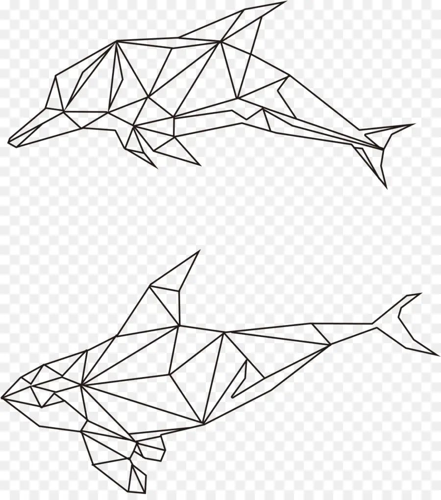 Delfines Geométricos，Pauta PNG