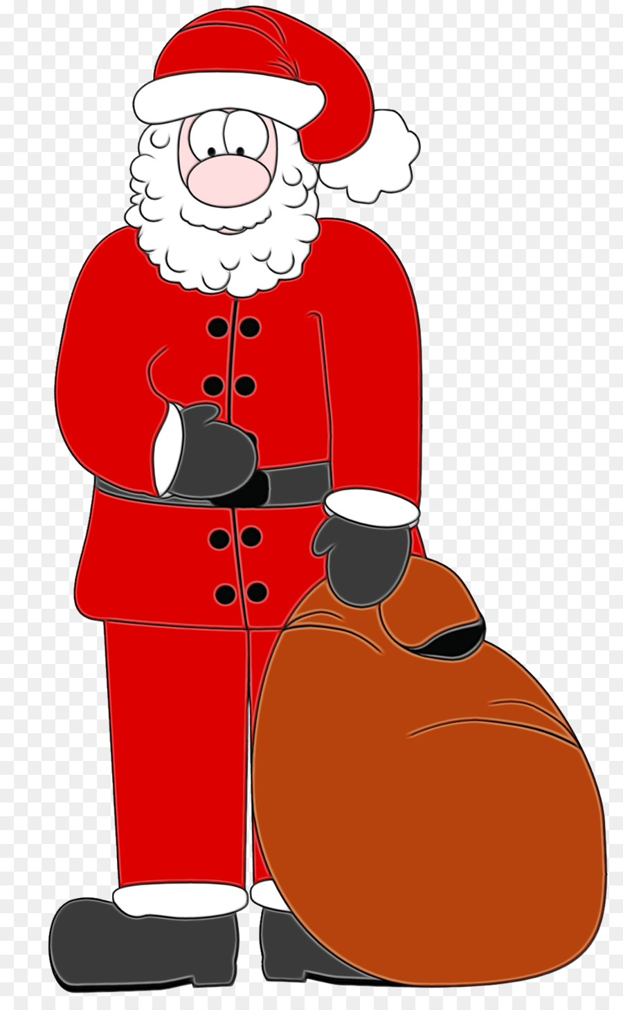 Papá Noel，Traje Rojo PNG