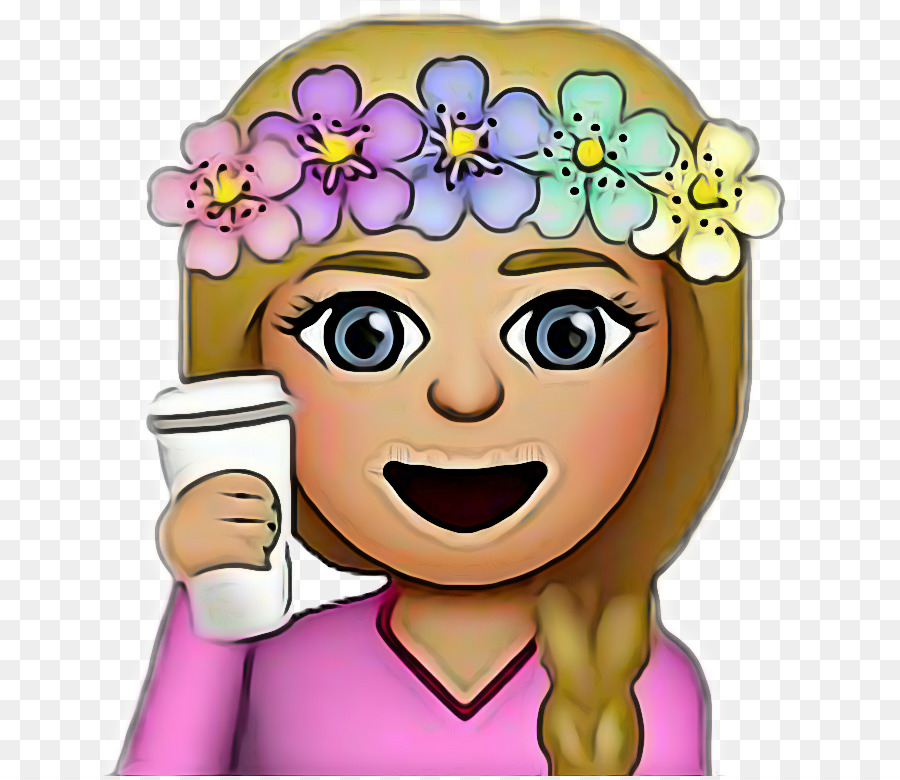 Chica Emoji，Corona De Flores PNG