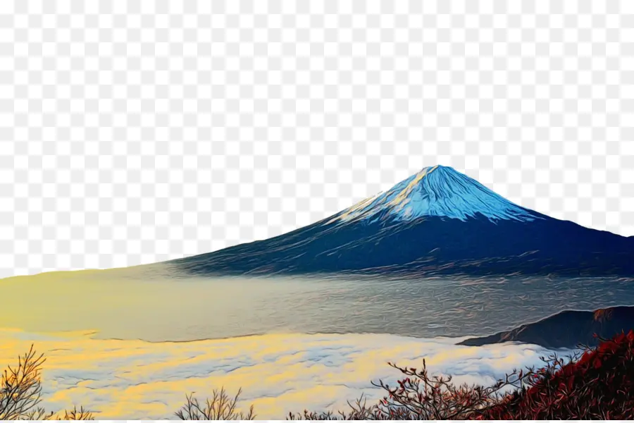El Monte Fuji，Montaje De Escenografía PNG