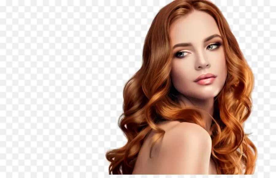 Mujer Con Pelo Rojo，Belleza PNG