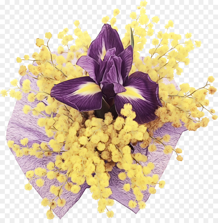 Flores Moradas Y Amarillas，Ramo PNG