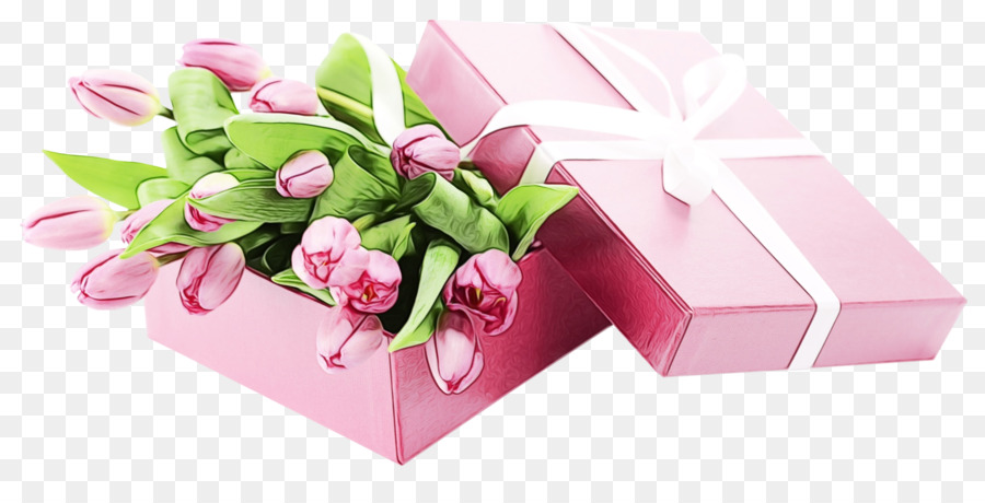 Tulipanes Rosados，Caja De Regalo PNG