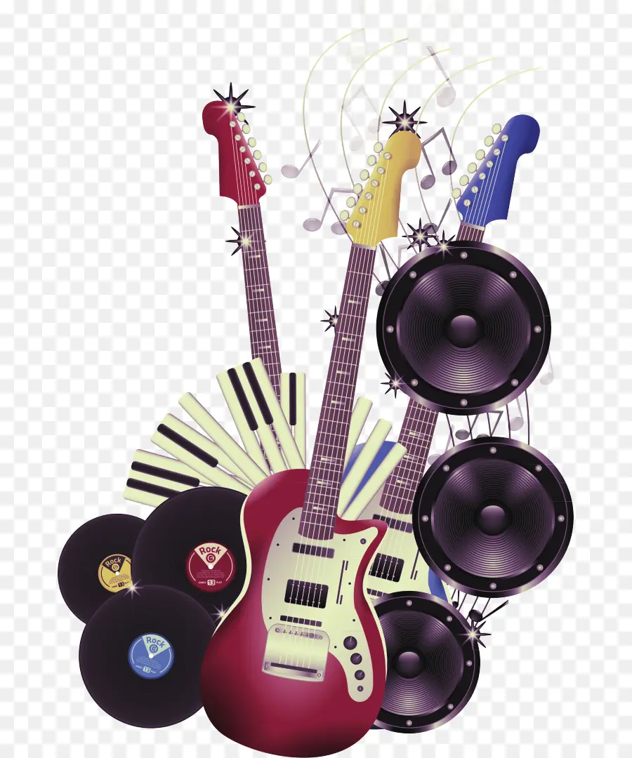 Guitarra Roja，Auriculares PNG