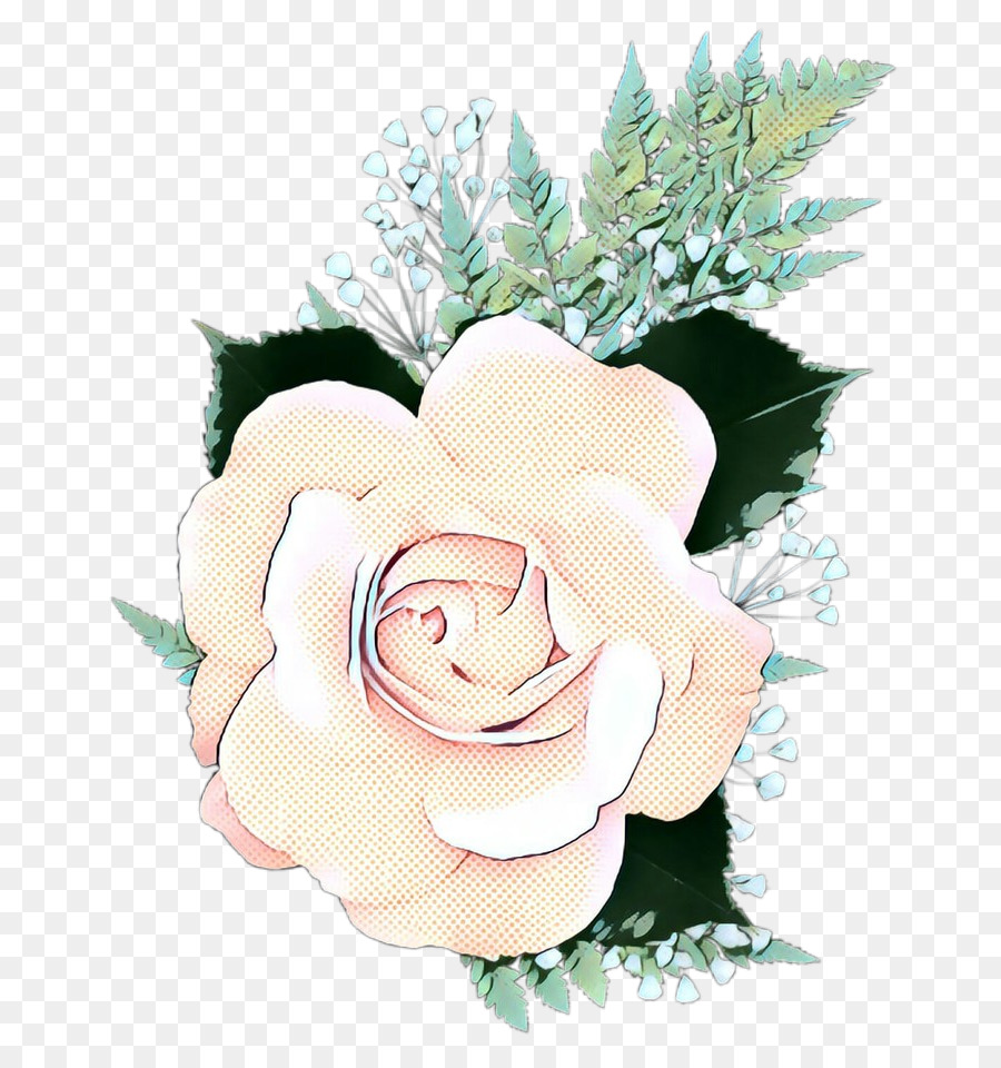 Rosa Rosa，Hojas Verdes PNG