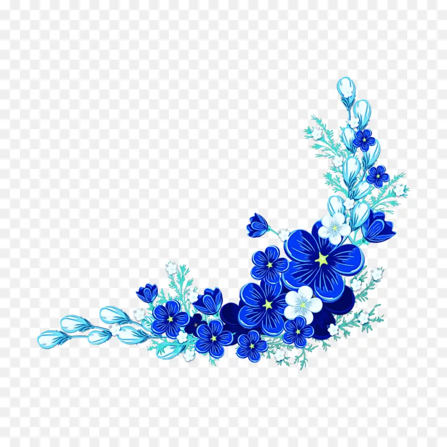 Flores Azules，Arreglo Floral PNG