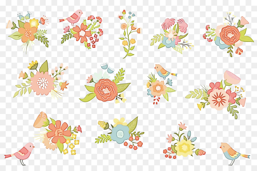 Patrones Florales，Aves PNG