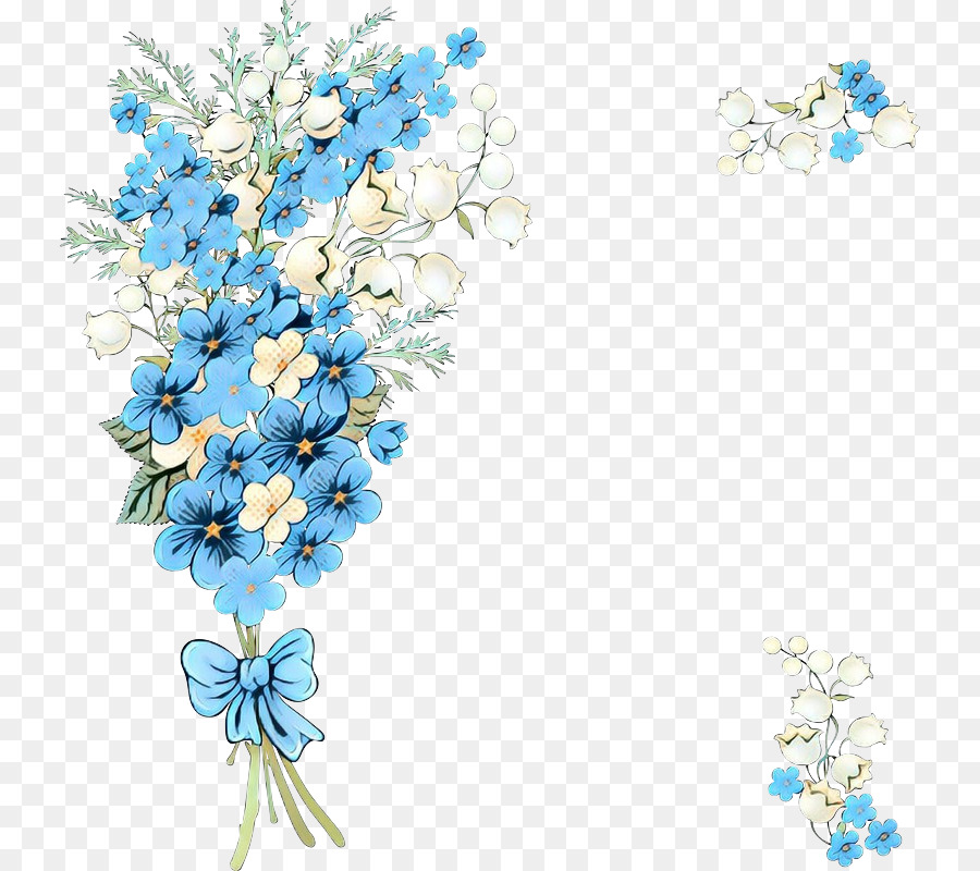 Flores Azules Y Blancas，Ramo PNG