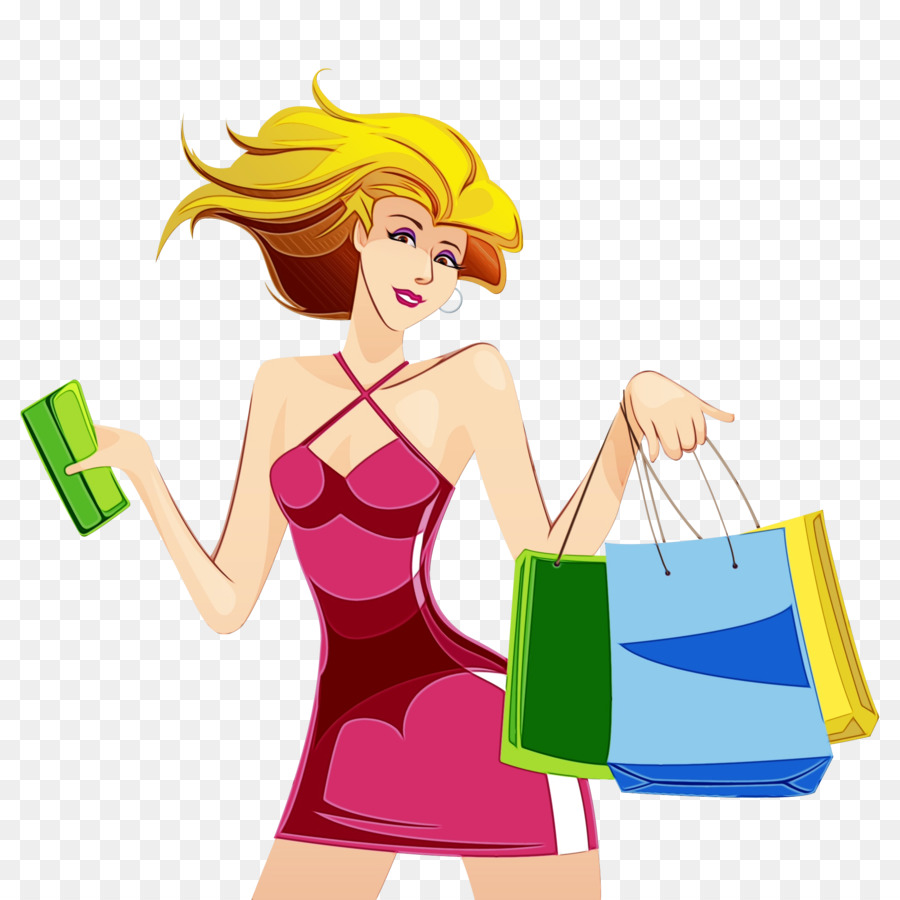 Mujer De Compras，Bolsas PNG