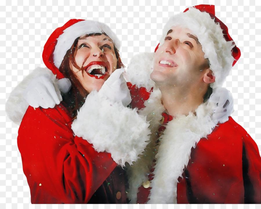 Pareja De Papá Noel，Navidad PNG