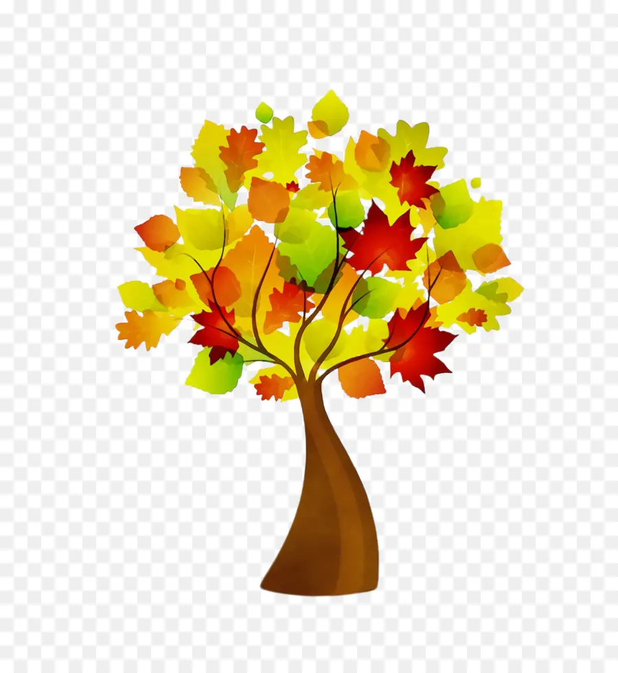 árbol Colorido，Hojas PNG