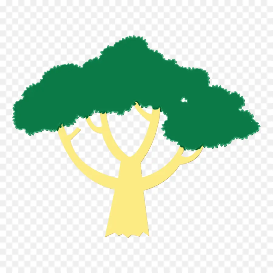 árbol De Dibujos Animados，Hojas Verdes PNG