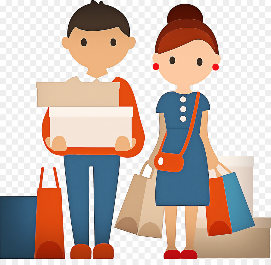 Pareja De Compras，Bolsas PNG