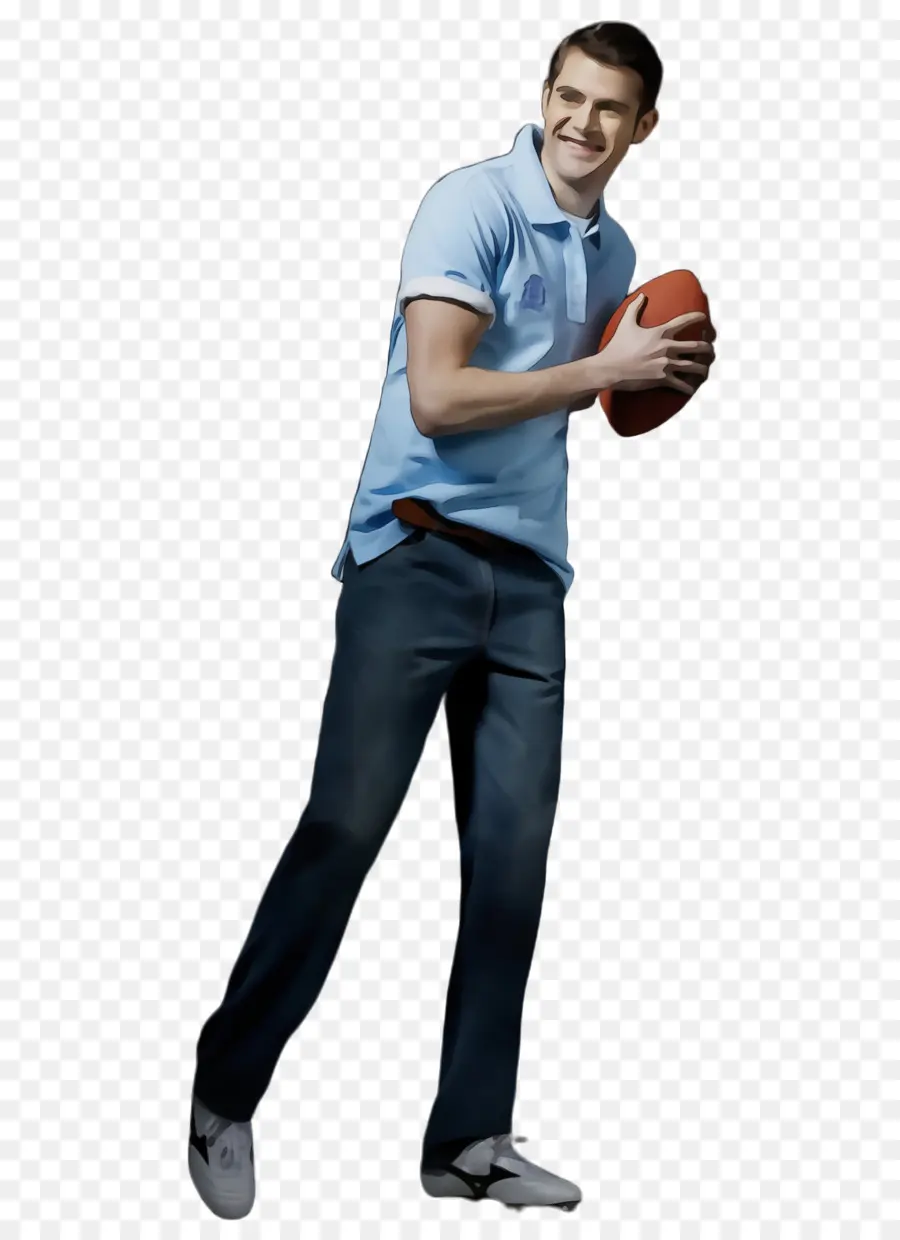 Hombre Con Futbol，Fútbol Americano PNG