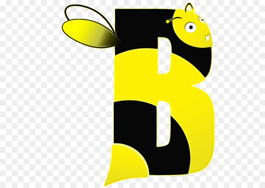 Abeja Letra B，Amarillo PNG