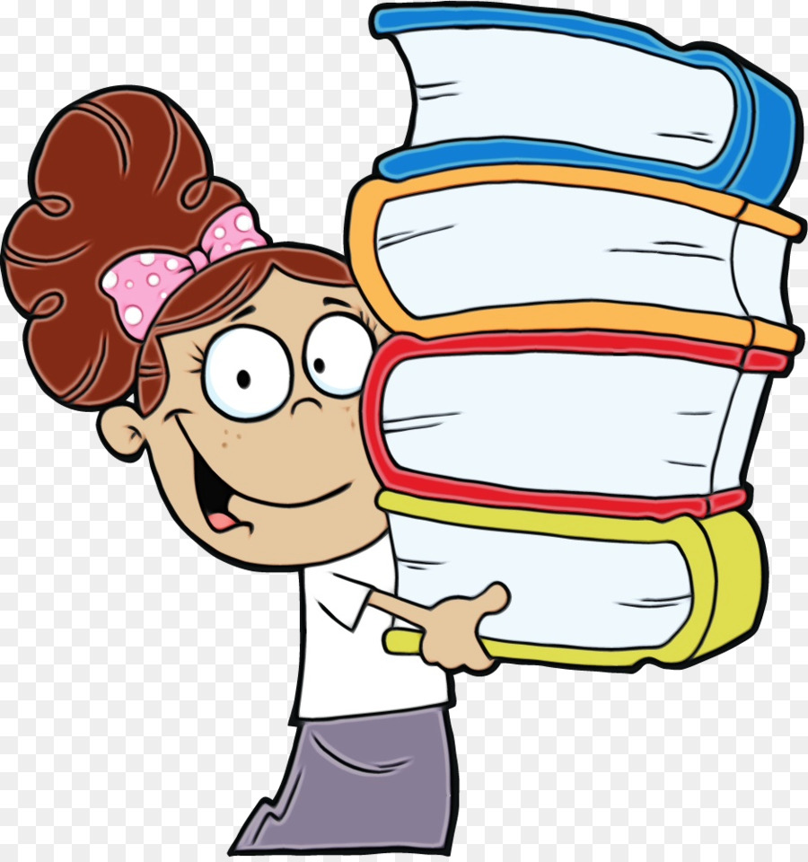 Chica Con Libros，Pila PNG